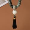 Flor flotante de Dunhuang Jade Blanco Raíz de Bodhi DIY Envejecimiento Grasa Manzana Cuentas sueltas Hombres y Mujeres Pulsera de doble anillo Pulsera Cuentas de Buda Venta al por mayor