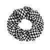 Anillo para el pelo de cuadros en blanco y negro transfronterizo tipo intestino grueso Sentido avanzado Cuerda para el pelo de bola simple para mimar Accesorios para el pelo de coleta Diadema Tocados