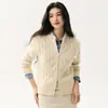 Nuevo cárdigan de punto de cachemira para bebé para mujer Otoño/Invierno 2026 con cuello redondo, tejido de ochos y doble cremallera, prenda de abrigo simple y cálida