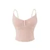 Camisola Rayada Estilo Verano 2026 con Copas, Top Corto de Bloques de Color Estilo Chica Picante Estilo Americano para Mujer