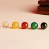 Ágata Roja, Amarilla, Verde, Negra y Blanca con Estampado Dorado, Cuentas Sueltas de los Cinco Dioses de la Riqueza, Accesorios para Pulseras, Accesorios para Joyería Hechos a Mano al por Mayor