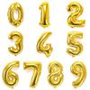0-9 Dourado 16 polegadas Balões de Número de Folha de Alumínio Dourada Pacote de Aniversário de Bebê Decoração de Casamento Balões de Filme de Alumínio