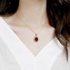 Princesa Europeia e Americana Casamento Rubi Pingente Colar Mulheres Moda Elegante Rosa Ouro Clavícula Cadeia Coringa Joias Atacado