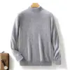 Suéter de Lana Pullover con Cuello Alto para Hombre, Otoño e Invierno, Suéter de Lana con Cuello Semi-Alto Casual Holgado, Nuevo Suéter para Hombre al por Mayor