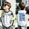 Camiseta de Algodão Puro com Gola Redonda, Estilo Coreano, Manga Longa, para Meninos, Nova, Corte Solto para Crianças, Primavera e Outono de 2026