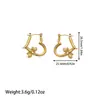 Pendientes de Acero Inoxidable de Venta Caliente Transfronterizos Europeos y Americanos Círculo Corazón Lujo Ligero Tendencia de Gama Alta Moda Estilo Popular Accesorios para Pendientes Venta al por Mayor