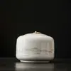 Latas vazias de porcelana de jade com gordura de ovelha de alta qualidade, grandes, meio quilo, recipientes selados para armazenamento, caixa de chá, armazém de chá, latas de chá de cerâmica para chá vermelho e verde