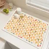 Alfombrilla de Drenaje para Cocina Cuadros Coloridos Retro de Barro Diatomeas Absorbente de Agua Secado Rápido Antideslizante Alfombrilla para Mesa Secado de Vajilla Tazones y Platos