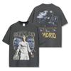 Camiseta de Manga Corta Estampada de Ronaldo Ronaldo Retro Americano Transfronterizo Vintage Holgada Pesada de Cuello Redondo Sudadera con Capucha
