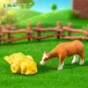 Serie de baldosas de pared creativas de paisaje en miniatura, serie de vallas de madera, accesorios decorativos temáticos de granja, decoraciones de bricolaje y pequeños adornos para terrarios