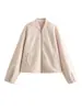 Chaqueta Bomber Casual Versátil de Personalidad Nueva Moda Simple para Mujer Fronteriza Europea y Americana Za