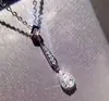 Nuevo suministro de comercio exterior, colgante de gota de agua de circón, collar Super Flash, joyería de punto de deseo de Europa y Estados Unidos