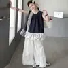 Conjunto de Verão para Meninas 2026 Novo Estiloso Conjunto de Duas Peças com Colete Patchwork Infantil e Calça Pantalona Tendência Top Sem Mangas