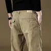 Pantalones de Marca de Moda Versátiles Casuales Largos para Hombre, Pierna Ancha, Estilo Workwear, Algodón Puro, Corte Recto Holgado, para Primavera, Otoño e Invierno 2026