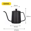 Bule de Café de Aço Inoxidável 304 para Preparo Manual, Bico Longo, Cafeteira Moka, Utensílio de Café 600ml Atacado