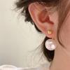 Pendientes de perla con aguja de plata para mujer, elegantes pendientes de alta gama con montaje posterior, ligeros, de lujo, con diseño de nicho, pendientes personalizados.