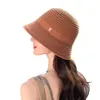 Chapéu de Pescador Minimalista Versátil de Tricô Japonês, Vazado Respirável, Chapéu de Sol de Verão/Primavera Fino Que Faz o Rosto Parecer Menor