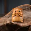 Boj Doce Signos del Zodíaco Piezas de Mango Rata Buey Tigre Conejo Dragón Serpiente Caballo Oveja Mono Gallo Dibujos Animados Madera Maciza Pequeños Adornos Artesanías