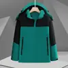 Chaqueta exterior con logo personalizado, chaqueta con capucha unisex, abrigo de trabajo, ropa de trabajo para montañismo bordada, cortavientos e impermeable