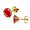 Aretes de Acero Inoxidable Estilo Europeo y Americano AAA Zirconia Colorida Redonda Mariposa Tachuelas para Oreja Hélice Simple Versátil Accesorios de Aretes de Moda