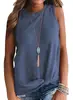 Nueva Camiseta sin Mangas Casual de Moda con Cuello Redondo y Dobladillo Retorcido de Amazon Transfronterizo Ebay, Disponible para Dropshipping