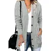 Amazon Europeo y Americano Comercio Exterior Otoño e Invierno Nuevo Cárdigan de Punto Casual para Mujer Suéter Talla Grande Holgado Trenzado Abrigo para Mujer