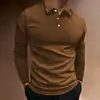 Comercio Exterior Primavera y Otoño Nueva Camisa Polo para Hombre Cuello Solapa Manga Larga Golf Casual Deportiva Top Camiseta de Color Contrastante