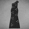 Vestido Estilo Europeu e Americano, Moda Feminina Transfronteiriça, Vestido Bandage Slim-Fit de Um Ombro com Pedrarias, Vestido de Festa