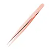 Pinzas para Pestañas Postizas Personalizadas Color Oro Rosa, Pinza para Extensiones de Pestañas Mei Jie Shi, Pinza de Delfín Chapada en Oro, Pinza de Pluma Dorada, Pinzas Mei Jie