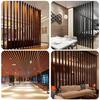 División de Tubo Cuadrado de Aluminio con Veta de Madera, Pantalla de Aleación de Aluminio, Columna de Oficina, Canal Cuadrado, Diseño de Muro Cortina, Techo, Vestíbulo