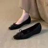 Zapatos de vestir bajos de suela blanda, estilo retro francés, cómodos, para mujer, adecuados para ir al trabajo y para el ámbito profesional.