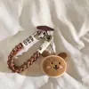 Pendente de Cachorro de Tecido Cor de Arroz da Moda Lanyard para Celular Alça de Pulso Acessório de Bolsa Capa de Celular Espessa Universal