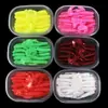 Venta al por mayor del fabricante 5-7 cm Señuelo de Pesca Explosivo con Sabor a Pescado Añadido, Gusano Biónico de Cola Rizada de Cola Única Cebo Blando, Cebo de Gusano Blando para Lubina y Perca