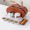Juego de Té de Viaje Cerámica Estilo Chino Lobo Una Olla Cuatro Tazas Tetera Empresa Evento de Negocios Banco Hotel Regalo