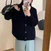 Cardigan Tricotado Vintage com Decote V Torcido Outono e Inverno Novo Solto Preguiçoso Estilo Coreano Emagrecedor Versátil Macio Aconchegante Jaqueta Suéter