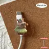 Protector de cable de datos acrílico 2D, previene la rotura, presenta diseños de animales de dibujos animados, cable de datos para teléfono Tipo-C, para ventas transfronterizas