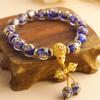 Han Yu Yuan Polvo de Oro Lámina de Plata Vidrio Gris Fragante Pulsera de Pulsera para Mujer Templo 2023 Nueva Pulsera Duobao Regalo