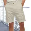 2026 Comercio Electrónico Transfronterizo Nuevos Shorts de Lino para Hombre de Verano Transpirables de Color Sólido para Exteriores Sueltos Casuales Rectos de Cinco Puntos