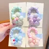 Novidade de Primavera Estilo Infantil Laços de Cabelo de Flor, Presilhas de Cabelo Fofas de Desenho Animado para Meninas Que Não Danificam o Cabelo, Elásticos de Cabelo Tipo Intestino Delgado, Cordas de Cabelo