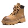 Botas de Suela Gruesa Estilo Británico 2025 Nueva Moda Retro Versátil Botas Ruibarbo Street Casual con Cordones Botines