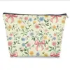 Bolsa de Cosméticos de Linho com Laço Novo Estilo Amazon Transfronteiriça, Resistente a Manchas, Resistente ao Desgaste, Bolsa de Armazenamento de Grande Capacidade, Personalizável