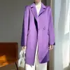 Nuevo Estilo Otoño e Invierno 2026 Abrigo Cardigan Doble Faz para Mujer, de Longitud Media, Corte Ajustado, Estilo Coreano, Petite, Abrigo 100% Lana Pura