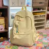 Mochila Nova Cor Sólida Fresca e Simples Estilo Coreano para Alunos do Ensino Fundamental, Médio e Universitário, Mochila Minimalista Estilo Ins de Campus