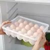 Caja de huevos a prueba de golpes para coche, bandeja de huevos a presión, ranura para caja de huevos de pato frescos para refrigerador, caja de almacenamiento de huevos portátil a prueba de caídas