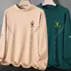 Camiseta base térmica de doble cara para hombre para otoño e invierno con cuello alto tipo tortuga, camiseta de manga larga con forro polar, camiseta interior de cuello medio