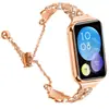 Adecuado para Correa de Reloj Metálica Xiaomi Mi Band 8/9/10Pro, Pulsera Media Estilo Cremallera Corazón de Amor con Diamantes para Redmi 4/5/6