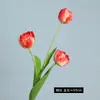 3 tecidos de seda flor de tulipa falsa multicamada decoração de casamento decoração de mesa de jantar em casa varanda flor de tulipa artificial
