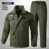 Conjunto de Roupa de Trabalho Elástica para Primavera e Outono para Homens e Mulheres, Roupa Camuflada, Roupa de Trabalho com Linha de Algodão para Reparo Automotivo e Soldagem, Roupa de Proteção do Trabalho Anti-Escaldante e Resistente ao Desgaste