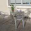 Celebridad de Internet para el Hogar Ocio Mercado Nocturno Placa de Aluminio Silla de Aluminio Mesa y Silla Juego de Cinco Piezas Producto Terminado Literario Portátil Plegable Dormitorio