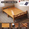Cama plegable de bambú, cama individual y doble plegable, uso doméstico simple, cama refrescante para adultos, cama para siestas para habitaciones de alquiler, tablero duro de bambú para siestas